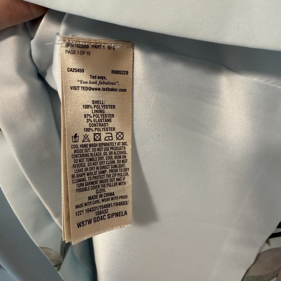 Ted Baker Sipnela Blue Floral Bow Dress Size 1/Small - Picture 7 of 12